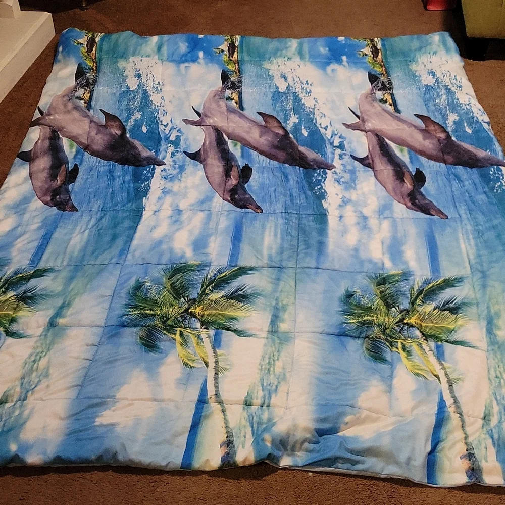 Dolphin twin comforter and sham